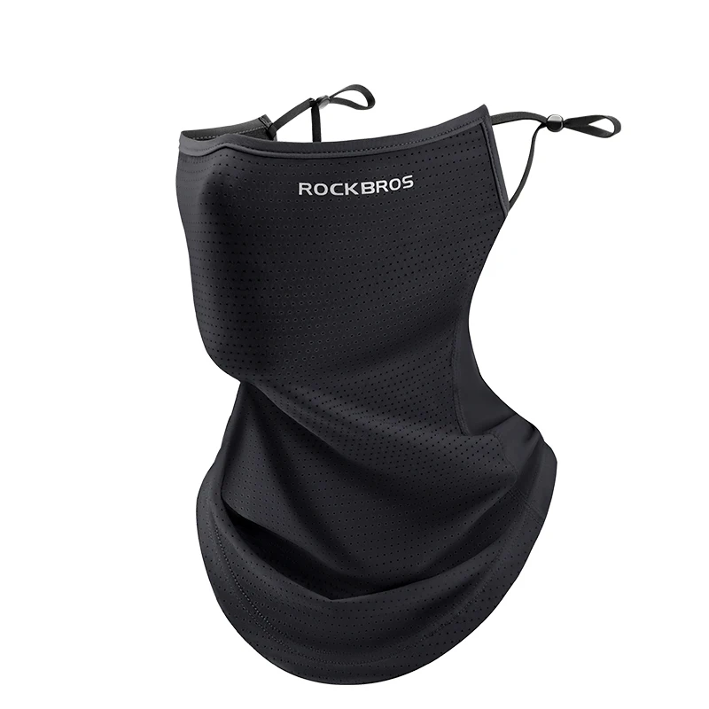 ROCKBROS Summer Ice Silk Cycling Face Mask Breathable Anti-UV  Bike Face Neck Cover Bandana MTB Road Sports Hanging Ear Scarf