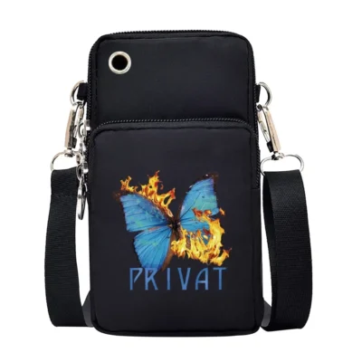 Universal Mobile Phone Bag Iphone 13 Huawei Shoulder Cross-body Package Women Sport Pouch Unisex Arm Wrist Bags Butterfly Print