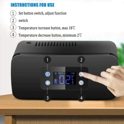 Insulin Cooler Portable Hormone Drugs Fridge Medicine Box for Home Interferon Growth Pill Organizer Built-Battery Travel Car