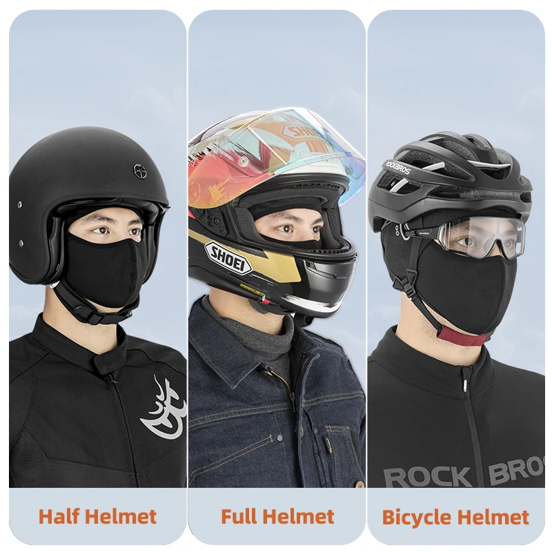 ROCKBROS Winter Thermal Fleece Bicycle Caps Bike Balaclava Sports Running Motorcycle Windproof Keep Warm Cycling Face Mask