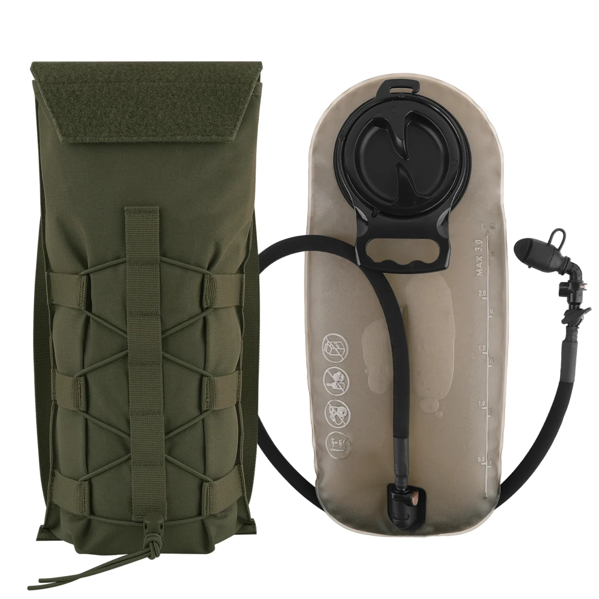 KRYDEX 500D Tactical 1.5L 3L Water Bladder Pouch Modular 100 50 Oz Hydration Carrier MOLLE Pack Bag Pouch Hunting Outdoor Gear