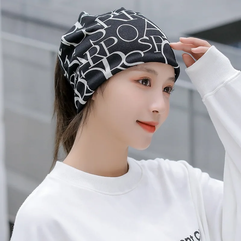 Fashion Double Head Cap Bib Twist Cap Multi-Functional Printed Scarf Cover Cap Neck Cap Face Mask Headscarf Cap C081