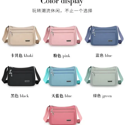 Fashion Multi-Layer Hot Sale Of The Season Women's Crossbody Bag Lightweight Waterproof Nylon Bag for Work Single Shoulder Bag