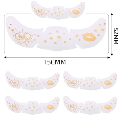 6Pcs/Set Glitter Skincare Freckles Face Tattoo Sparkle Temporary Tattoo Bow Love Kiss Makeup Patch Valentine's Day Face Tattoo