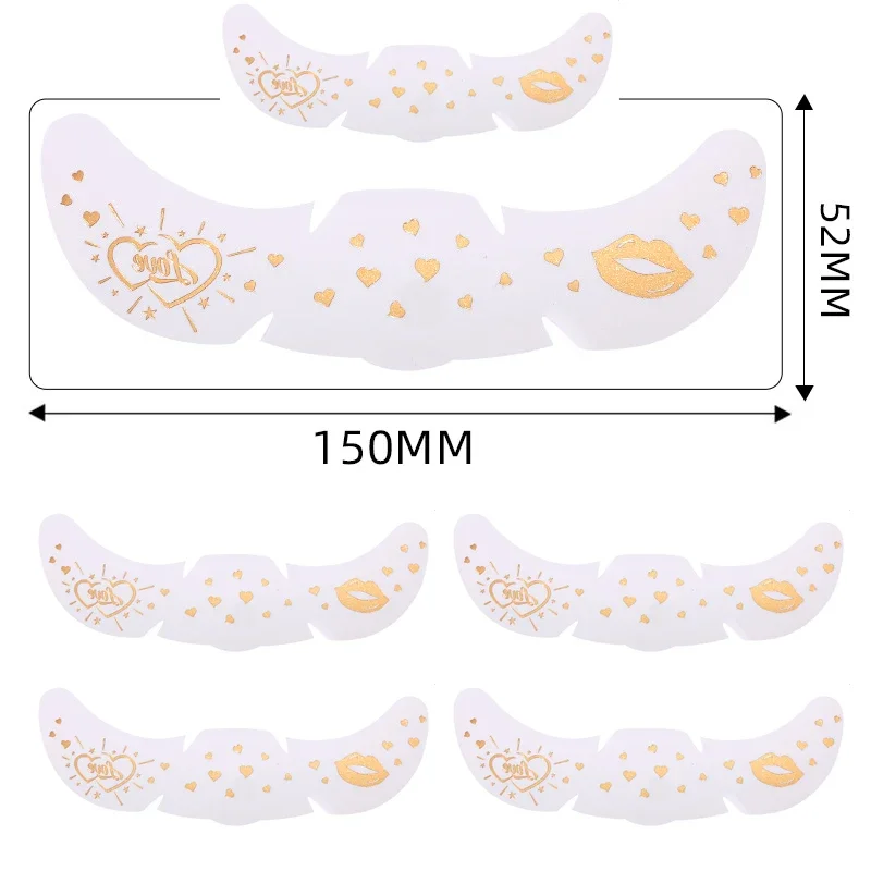 6Pcs/Set Glitter Skincare Freckles Face Tattoo Sparkle Temporary Tattoo Bow Love Kiss Makeup Patch Valentine's Day Face Tattoo