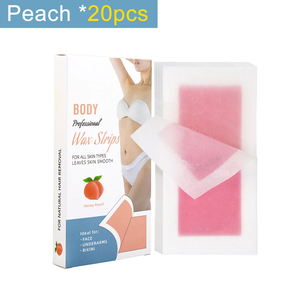 20/40pcs Hair Removal Wax Strips Roll Underarm Wax Strip Paper Waxing Wipe Sticker Beauty Tool for Face Body Leg Arm Hair Remova