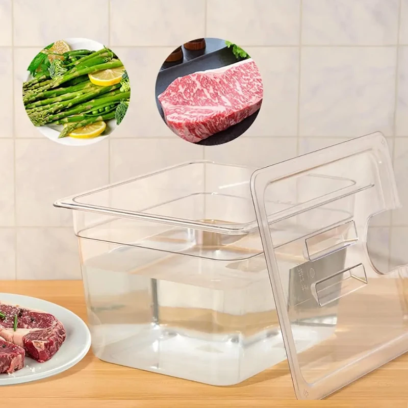 Container 11 Liter/12 Quart with Lid BPA Free Food Grade for Virtually All Immersion Circulators Sous Vide Cookers Accessories