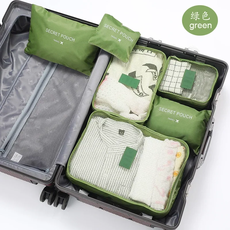 6PCS/Set Travel Storage Bag for Clothes Suitcase Organizer Wardrobe Pouch Travel Organizer Bag Case Shoes Packing Cube Bag