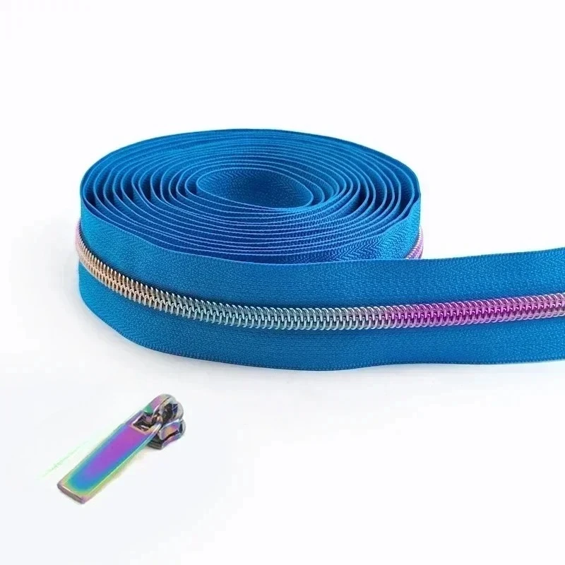 2/5/8/10M 5# Meetee Sewing Nylon Zipper Tape Clothes Zippers Puller Head Bag Jacket Zip Coil Closure Replace Repair Accessories