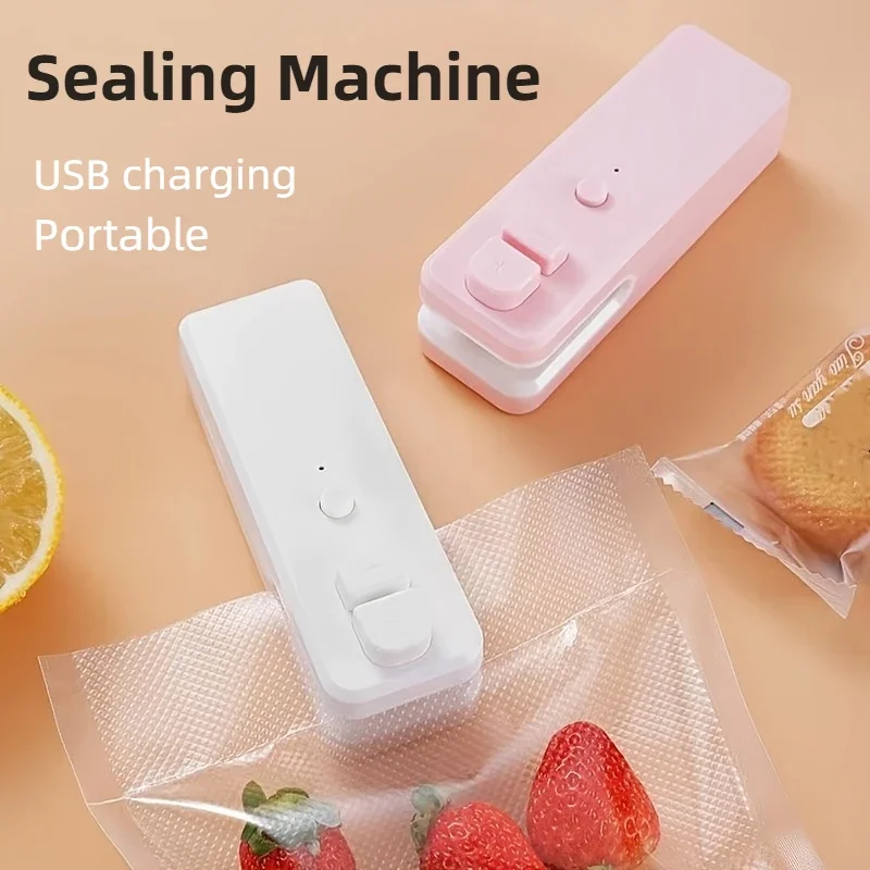 Portable Food Bag Sealing Machine Usb Rechargeable Household Vacuum Kaifeng Integrated Integrated Snack Sealer Kitchen Tools