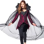 Halloween Cosplay Clothes Carnival Party European Medieval Vampire Dark Queen Costume Gothic Retro Court Witch Stage Clothing