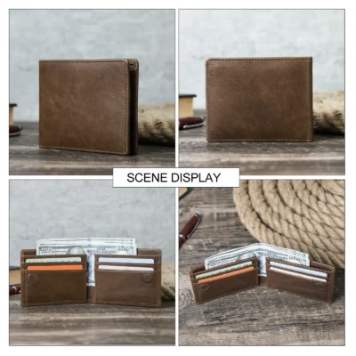 Genuine Leather Small Wallet for Men Casual Card Holder Slim Wallets Bifold Design Male Purse Luxury Money Bag Mini Wallet Thin