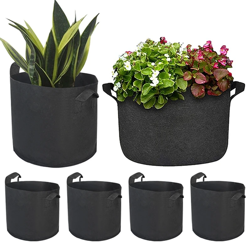 2-50 Gallons Plant Grow Bags Felt Potato Strawberry Planting Bag Garden Vegetable Seedling Bag Nursery Pot Gardening Accessories