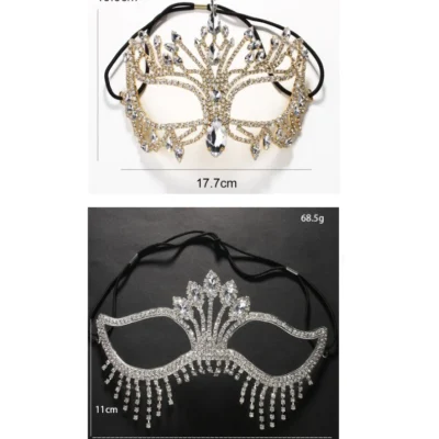 Rhinestone Tassel Veil Masks Full Face Women Chains Face Mask Masquerade Dance Party Performance Sexy Facial Accessories Jewelry