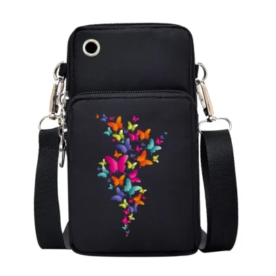 Universal Mobile Phone Bag Iphone 13 Huawei Shoulder Cross-body Package Women Sport Pouch Unisex Arm Wrist Bags Butterfly Print