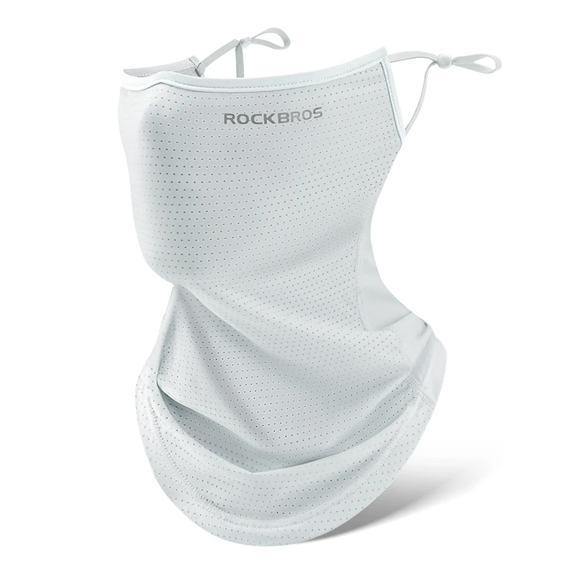 ROCKBROS Summer Ice Silk Cycling Face Mask Breathable Anti-UV  Bike Face Neck Cover Bandana MTB Road Sports Hanging Ear Scarf