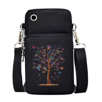 Universal Mobile Phone Bag Iphone 13 Huawei Shoulder Cross-body Package Women Sport Pouch Unisex Arm Wrist Bags Butterfly Print