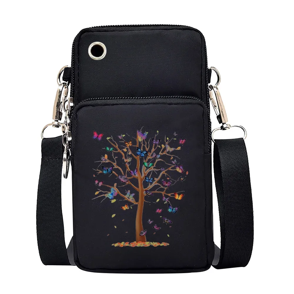 Universal Mobile Phone Bag Iphone 13 Huawei Shoulder Cross-body Package Women Sport Pouch Unisex Arm Wrist Bags Butterfly Print