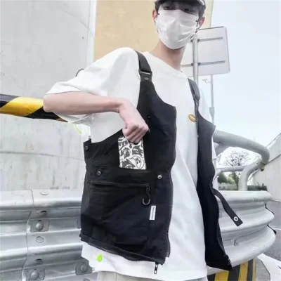 2025 Multifunction Tactical Techwear Cargo Vest Bag Men Women Crossbody Bag Outdoor Camping Dual-use Variable Backpack Waistcoat