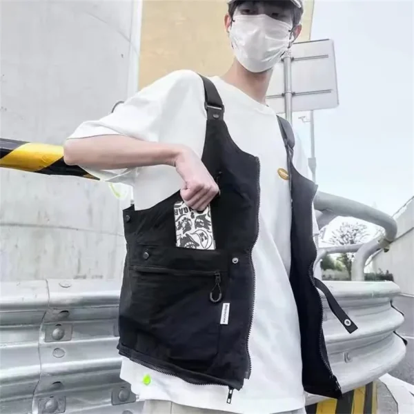 2025 Multifunction Tactical Techwear Cargo Vest Bag Men Women Crossbody Bag Outdoor Camping Dual-use Variable Backpack Waistcoat