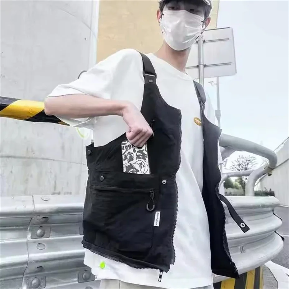 2025 Multifunction Tactical Techwear Cargo Vest Bag Men Women Crossbody Bag Outdoor Camping Dual-use Variable Backpack Waistcoat
