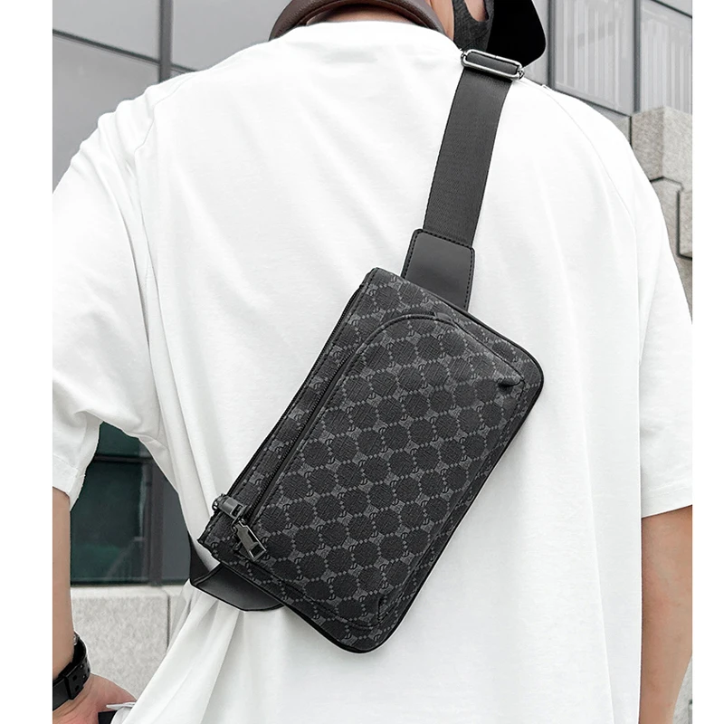 Fashion mini leather men's chest bag crossbody bags sacoches hommes bandolera hombre bolsos para hombre bag for men sling bag