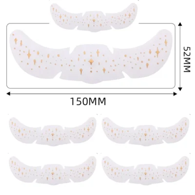 6Pcs/Set Glitter Skincare Freckles Face Tattoo Sparkle Temporary Tattoo Bow Love Kiss Makeup Patch Valentine's Day Face Tattoo