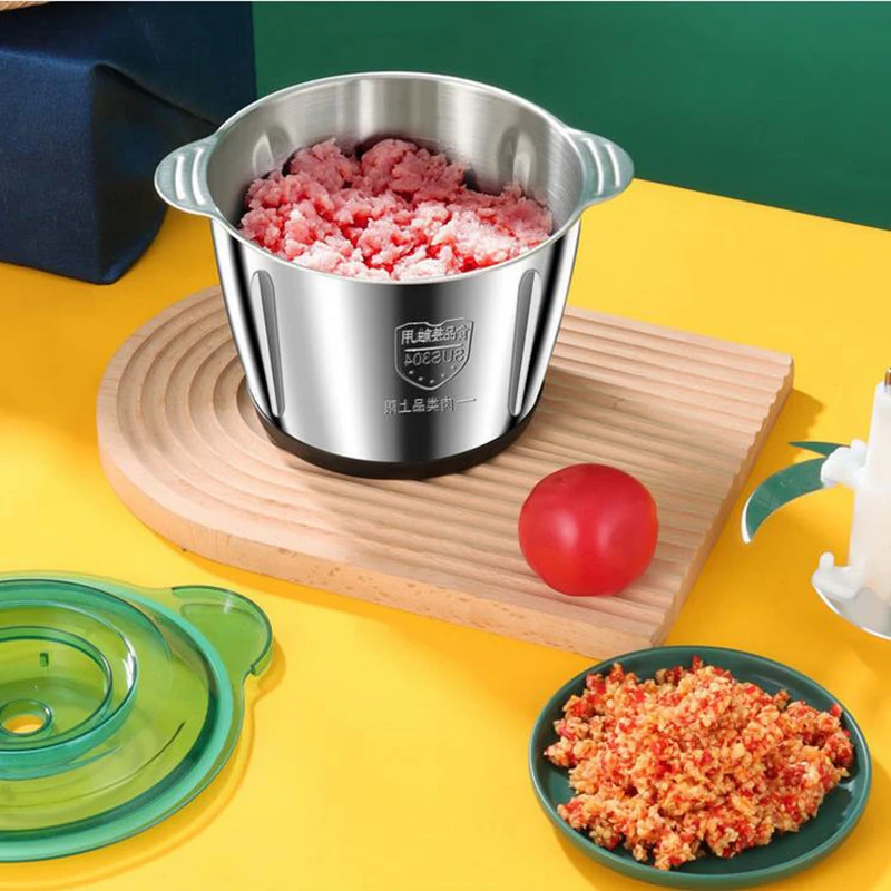 2L/5L Electric Meat Grinder Food Processor Chopper Stainless Steel Kitchen Machine Vegetable Chopper Slicer Machine Home Grinder