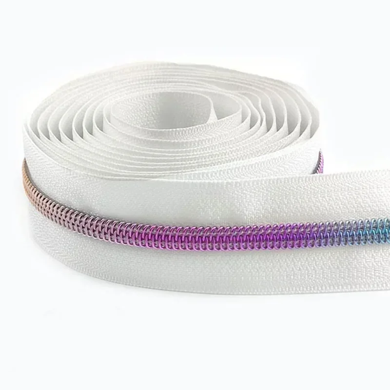 2/5/8/10M 5# Meetee Sewing Nylon Zipper Tape Clothes Zippers Puller Head Bag Jacket Zip Coil Closure Replace Repair Accessories