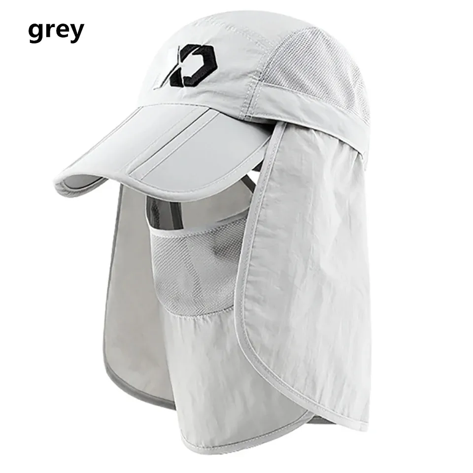 Neck protection sun hat, quick drying sun hat, fishing bike, mountaineering, men's detachable face mask, women's hat, outdoor