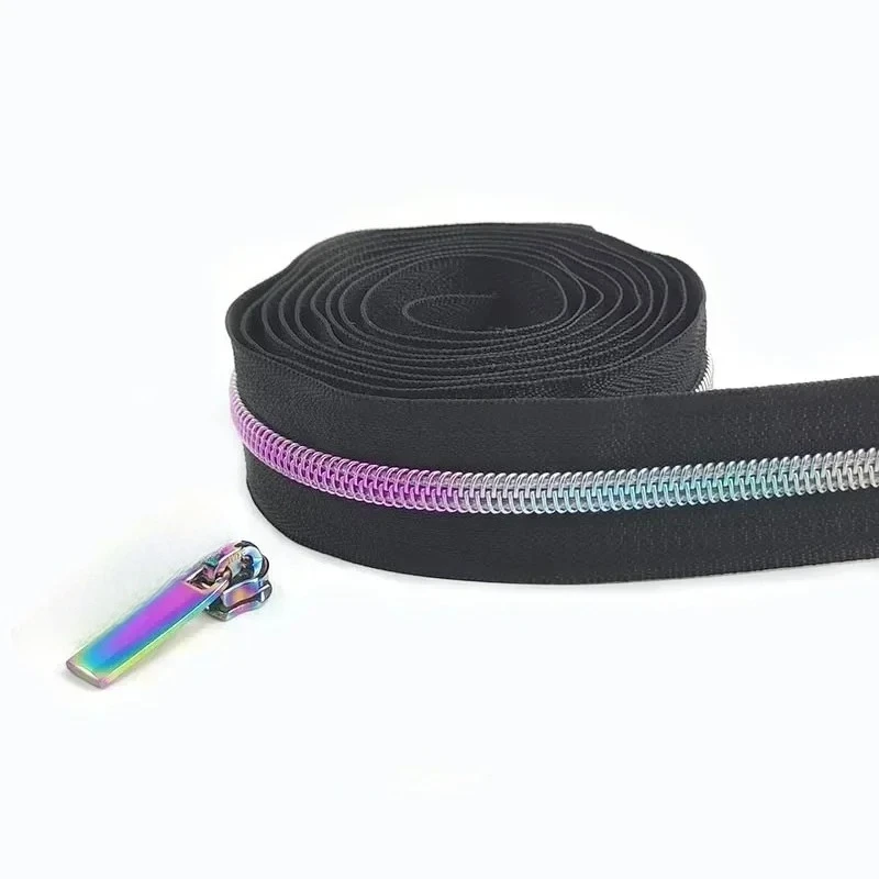 2/5/8/10M 5# Meetee Sewing Nylon Zipper Tape Clothes Zippers Puller Head Bag Jacket Zip Coil Closure Replace Repair Accessories