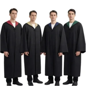 Halloween Wizard Hooded Robe Cloak With Button 4 Colors Optional Magic Theme Party Carnival Sorcerer Cosplay Costume For Adult