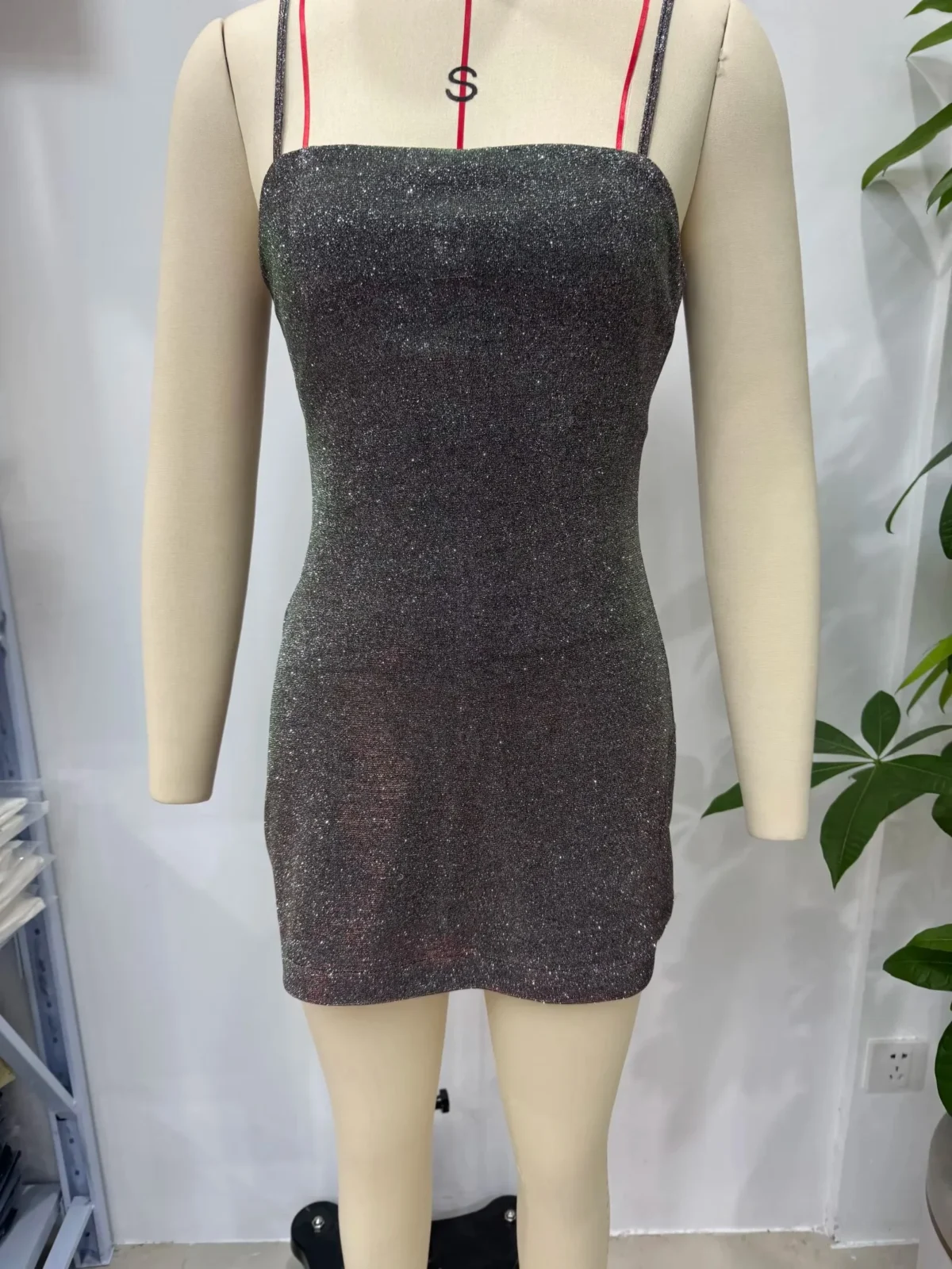 Chic Y2K Shiny Sexy Bodycon Women Dress Night Party Club Mini Dress Fashion 2025 Summer Slim Fit Suspender Dress