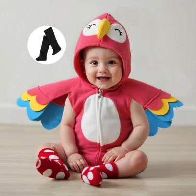 Baby Halloween Costumes Outfit Girl Boy Hooded Romper Jumpsuit With Long Socks Bird Cosplay Costumes Clothes