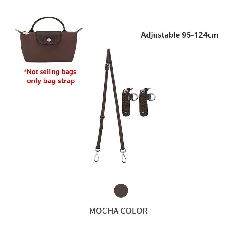 Cow Leather Replacement Crossbody Bag Strap Fit for Longchamp 2025 Mocha Moka mini shoulder strap without punching modification