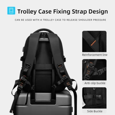 Heroic Knight Multifunctional Men Backpack Fit 15.6” Laptop Fashion Waterproof School Backpack USB Anti-Theft Travel Bag For Man