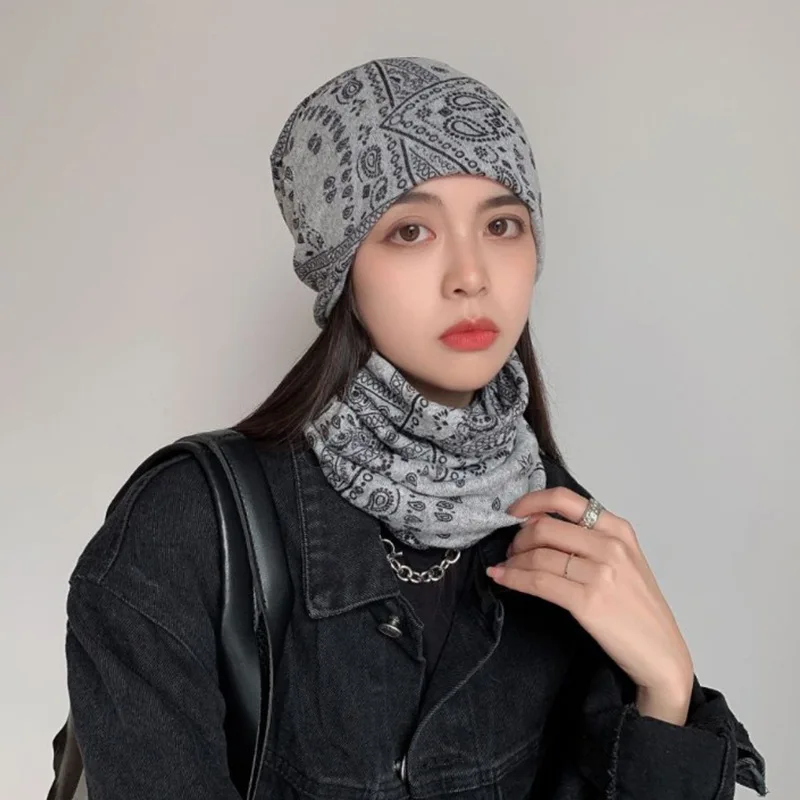 Fashion Double Head Cap Bib Twist Cap Multi-Functional Printed Scarf Cover Cap Neck Cap Face Mask Headscarf Cap C081