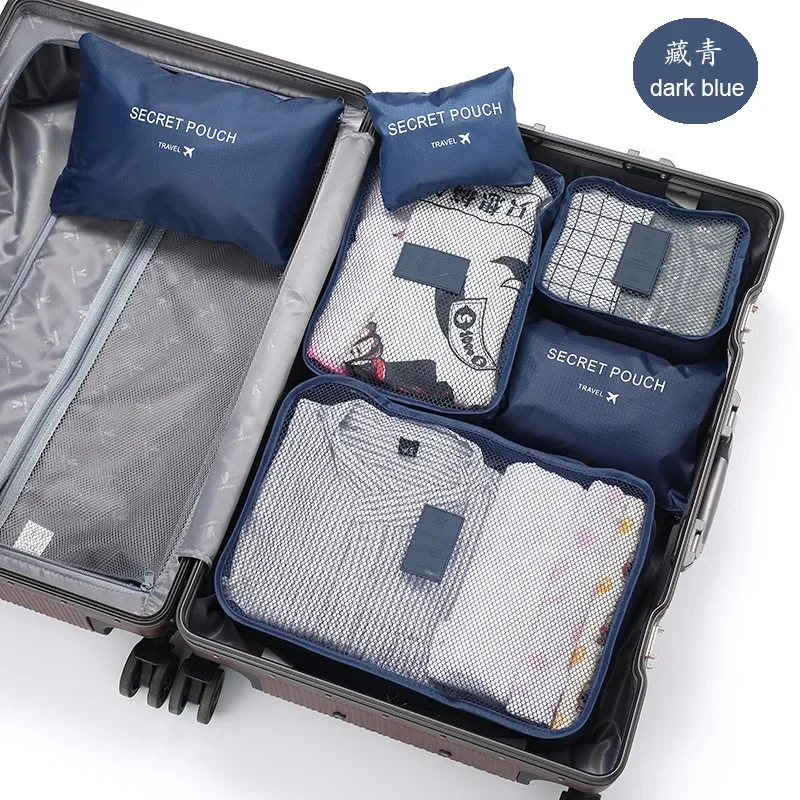 6PCS/Set Travel Storage Bag for Clothes Suitcase Organizer Wardrobe Pouch Travel Organizer Bag Case Shoes Packing Cube Bag