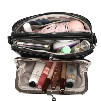 Elegant Shoulder Bag for Women Soft Leather Crossbody Bags Designer Multiple Pockets Messenger Bag Ladies Purses and Handbags