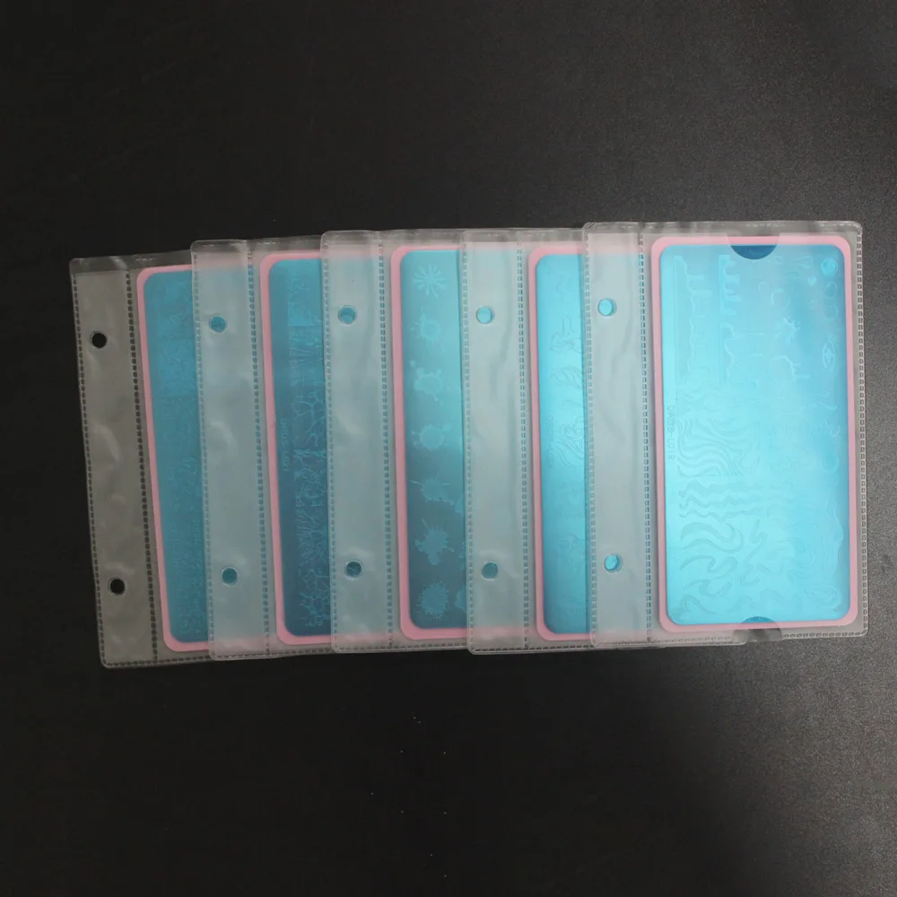 10Pcs Nail Stamping Plate Holder Case Inner Pages 6*12cm/9.5*14.5cm Nails Art Template Album Storage Bag Nail Art Sticker