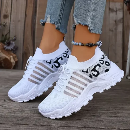 Woman shoes Leopard print sneakers lightweight and breathable women's casual sneakers sale shoes with free shipping