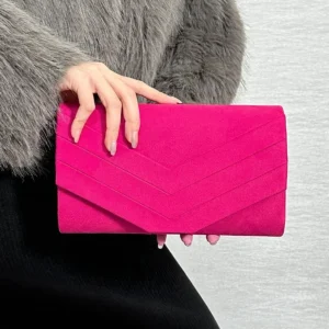 Alternative view of 2024 Women Envelope Dinner Bag Single Shoulder Bag Crossbody Bag Velvet Handheld Bag Long Wallet Clutches for Party Wedding ﻿