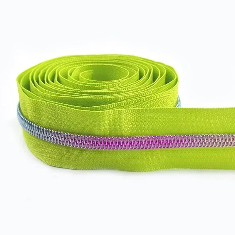 2/5/8/10M 5# Meetee Sewing Nylon Zipper Tape Clothes Zippers Puller Head Bag Jacket Zip Coil Closure Replace Repair Accessories