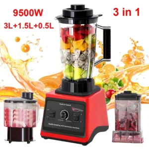 2 in 1 Electric Blender 2000W High Power Heavy Duty Commercial Blender Food Processor Ice Smoothies Kitchen Stationary Mixer