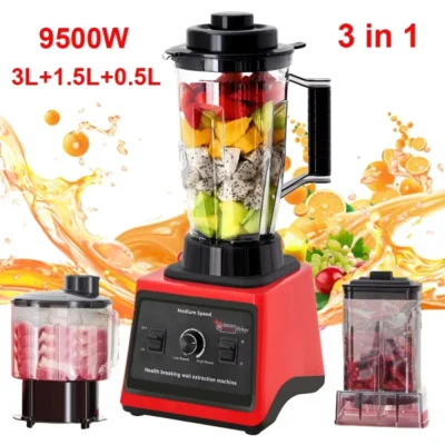 2 in 1 Electric Blender 2000W High Power Heavy Duty Commercial Blender Food Processor Ice Smoothies Kitchen Stationary Mixer