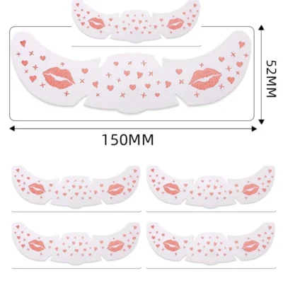 6Pcs/Set Glitter Skincare Freckles Face Tattoo Sparkle Temporary Tattoo Bow Love Kiss Makeup Patch Valentine's Day Face Tattoo