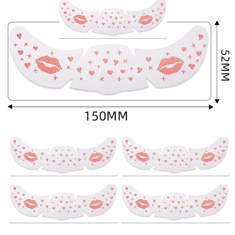 6Pcs/Set Glitter Skincare Freckles Face Tattoo Sparkle Temporary Tattoo Bow Love Kiss Makeup Patch Valentine's Day Face Tattoo