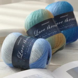 300g Rainbow Gradient Long Section Dyed Wool Yarn Hand Knitted DIY Material for Ladies, Shawls, Hats, Scarves and Sweaters, Yarn Balls for Making Colors 1 Bag=3 Pieces=300G