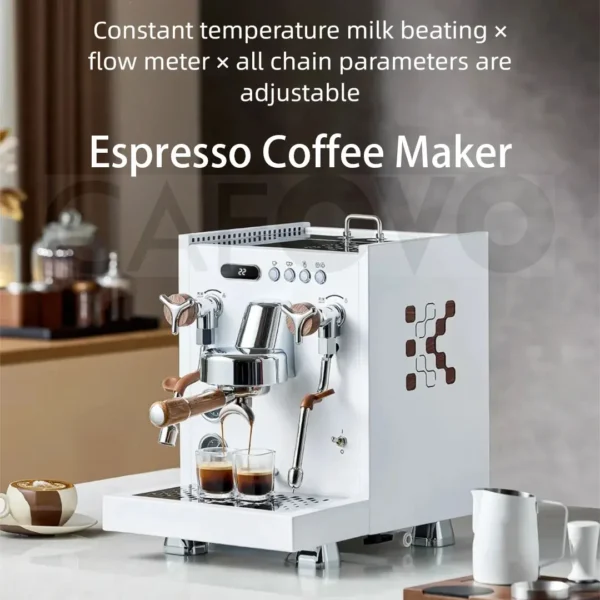 CAFOVO E130 E61 Dual Boiler Commercial Espresso Machine with Flow Control PID Espresso Maker OPV Adjustable Extraction Pressure