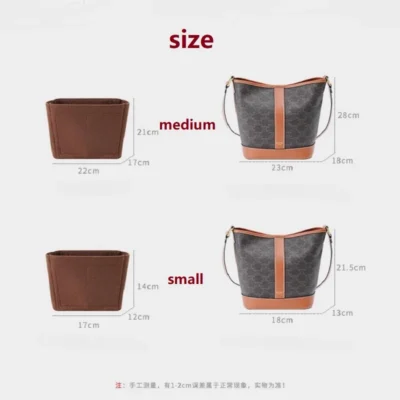 Bag Organizer Insert For Celine Triomphe Bucket Makeup Divider Shaper Protector Compartment Inner Bag